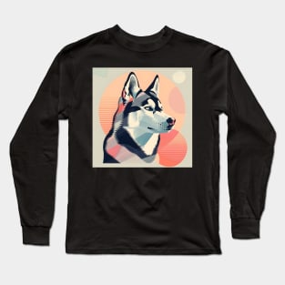 Siberian Husky in 80's Long Sleeve T-Shirt